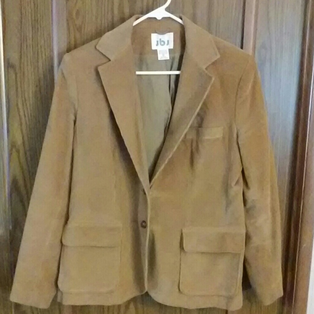 jbj size 10 carmel corduroy 2 blazer jacket pocket